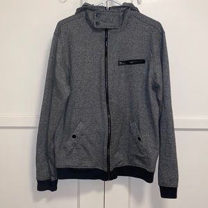 The Narrows Large Gray Black Zip Up Hoodie Jacket